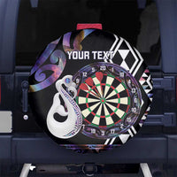 Personalised New Zealand Darts Spare Tire Cover Ngutukaka Manaia Taniko Luxury Purple LT14 No hole Purple - Polynesian Pride