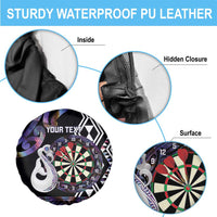 Personalised New Zealand Darts Spare Tire Cover Ngutukaka Manaia Taniko Luxury Purple LT14 - Polynesian Pride