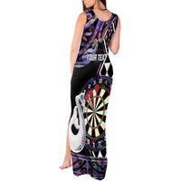 Personalised New Zealand Darts Tank Maxi Dress Ngutukaka Manaia Taniko Luxury Purple LT14 - Polynesian Pride