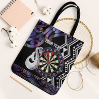 Personalised New Zealand Darts Tote Bag Ngutukaka Manaia Taniko Luxury Purple LT14 Black Strap One Size Purple - Polynesian Pride