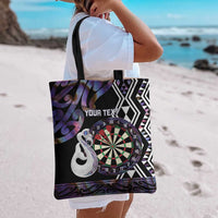 Personalised New Zealand Darts Tote Bag Ngutukaka Manaia Taniko Luxury Purple LT14 - Polynesian Pride