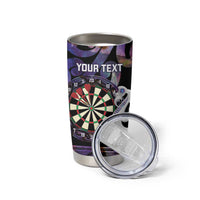 Personalised New Zealand Darts Tumbler Cup Ngutukaka Manaia Taniko Luxury Purple LT14 - Polynesian Pride