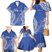 Custom Manu Samoa Rugby 2024 Family Matching Mermaid Dress and Hawaiian Shirt Go Champions Samoan Tattoo LT14 - Polynesian Pride