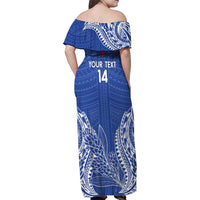 Custom Manu Samoa Rugby 2024 Family Matching Off Shoulder Maxi Dress and Hawaiian Shirt Go Champions Samoan Tattoo LT14 - Polynesian Pride