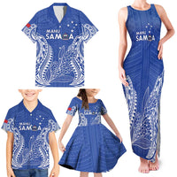 Custom Manu Samoa Rugby 2024 Family Matching Tank Maxi Dress and Hawaiian Shirt Go Champions Samoan Tattoo LT14 - Polynesian Pride