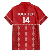 Custom Tonga Rugby 2024 Family Matching Off The Shoulder Long Sleeve Dress and Hawaiian Shirt Go Champions Ikale Tahi Ngatu Pattern LT14 - Polynesian Pride
