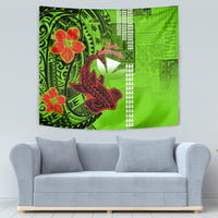 Personalised Hawaii Christmas Tapestry Mele Kalikimaka Kakau Polynesian Shark Tattoo LT14 - Polynesian Pride