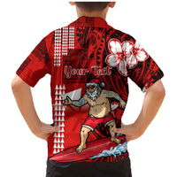 Personalised Hawaii Christmas Family Matching Mermaid Dress and Hawaiian Shirt Mele Kalikimaka Surfing Santa Claus LT14 - Polynesian Pride