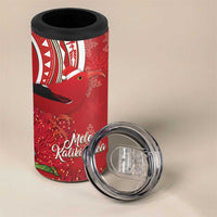Personalized Mele Kalikimaka Hawaii 4 in 1 Can Cooler Tumbler I'iwi Bird With Ohia Lehua - Red Color LT14 - Polynesian Pride