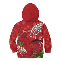 Personalized Mele Kalikimaka Hawaii Kid Hoodie I'iwi Bird With Ohia Lehua - Red Color LT14 - Polynesian Pride