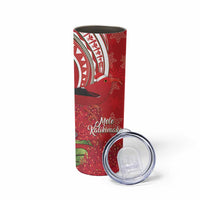 Personalized Mele Kalikimaka Hawaii Skinny Tumbler I'iwi Bird With Ohia Lehua - Red Color LT14 - Polynesian Pride