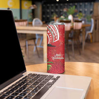 Personalized Mele Kalikimaka Hawaii Skinny Tumbler I'iwi Bird With Ohia Lehua - Red Color LT14 - Polynesian Pride