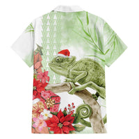 Pastel Green Hawaii Chameleon Christmas Family Matching Tank Maxi Dress and Hawaiian Shirt Mele Kalikimaka Kakau - Watercolor LT14 - Polynesian Pride