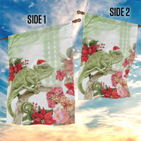 Pastel Green Hawaii Chameleon Christmas Garden Flag Mele Kalikimaka Kakau - Watercolor LT14 - Polynesian Pride