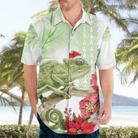 Pastel Green Hawaii Chameleon Christmas Hawaiian Shirt Mele Kalikimaka Kakau - Watercolor LT14 - Polynesian Pride