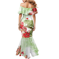Pastel Green Hawaii Chameleon Christmas Mermaid Dress Mele Kalikimaka Kakau - Watercolor LT14 - Polynesian Pride