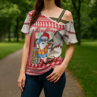 Hawaii Christmas Six Seven Cross Shoulder Shirt Mele Kalikimaka Funny Santa 67 Gen Alpha Slang LT14 - Polynesian Pride