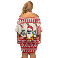 Hawaii Christmas Six Seven Family Matching Off Shoulder Short Dress and Hawaiian Shirt Mele Kalikimaka Funny Santa 67 Gen Alpha Slang LT14 - Polynesian Pride