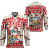 Hawaii Christmas Six Seven Hockey Jersey Mele Kalikimaka Funny Santa 67 Gen Alpha Slang LT14 - Polynesian Pride