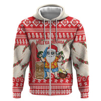 Hawaii Christmas Six Seven Hoodie Mele Kalikimaka Funny Santa 67 Gen Alpha Slang LT14 Zip Hoodie Red - Polynesian Pride