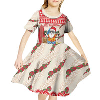 Hawaii Christmas Six Seven Kid Short Sleeve Dress Mele Kalikimaka Funny Santa 67 Gen Alpha Slang LT14 - Polynesian Pride