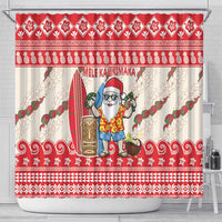 Hawaii Christmas Six Seven Shower Curtain Mele Kalikimaka Funny Santa 67 Gen Alpha Slang LT14 - Polynesian Pride