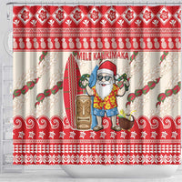 Hawaii Christmas Six Seven Shower Curtain Mele Kalikimaka Funny Santa 67 Gen Alpha Slang LT14 - Polynesian Pride