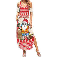 Hawaii Christmas Six Seven Summer Maxi Dress Mele Kalikimaka Funny Santa 67 Gen Alpha Slang LT14 Women Red - Polynesian Pride