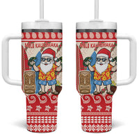 Hawaii Christmas Six Seven Tumbler With Handle Mele Kalikimaka Funny Santa 67 Gen Alpha Slang LT14 One Size: 40 oz Red - Polynesian Pride