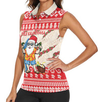 Hawaii Christmas Six Seven Women Sleeveless Polo Shirt Mele Kalikimaka Funny Santa 67 Gen Alpha Slang LT14 - Polynesian Pride