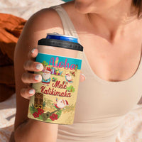 Aloha Hawaii Mele Kalikimaka 4 in 1 Can Cooler Tumbler Beachy Funny Santa Hawaiian Lei LT14 - Polynesian Pride