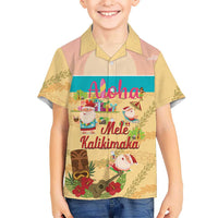 Aloha Hawaii Mele Kalikimaka Family Matching Summer Maxi Dress and Hawaiian Shirt Beachy Funny Santa Hawaiian Lei LT14 - Polynesian Pride
