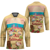 Aloha Hawaii Mele Kalikimaka Hockey Jersey Beachy Funny Santa Hawaiian Lei - Polynesian Pride