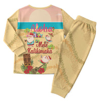 Aloha Hawaii Mele Kalikimaka Christmas Pajama Set Beachy Funny Santa Hawaiian Lei LT14 - Polynesian Pride
