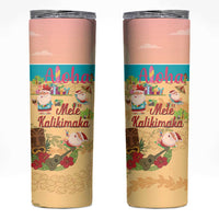 Aloha Hawaii Mele Kalikimaka Skinny Tumbler Beachy Funny Santa Hawaiian Lei LT14 Yellow - Polynesian Pride