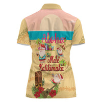 Aloha Hawaii Mele Kalikimaka Women Polo Shirt Beachy Funny Santa Hawaiian Lei LT14 - Polynesian Pride