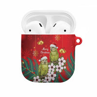 New Zealand Kakapo Christmas AirPods Case Owl Parrot Santa Sliver Fern Manuka - Red LT14 Red - Polynesian Pride