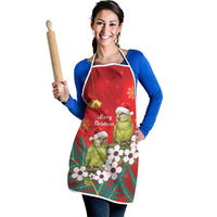 New Zealand Kakapo Christmas Apron Owl Parrot Santa Sliver Fern Manuka - Red LT14 - Polynesian Pride