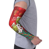 New Zealand Kakapo Christmas Arm Sleeves Owl Parrot Santa Sliver Fern Manuka - Red LT14 - Polynesian Pride