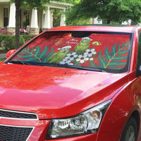 New Zealand Kakapo Christmas Auto Sun Shade Owl Parrot Santa Sliver Fern Manuka - Red LT14 - Polynesian Pride