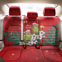 New Zealand Kakapo Christmas Back Car Seat Cover Owl Parrot Santa Sliver Fern Manuka - Red LT14 - Polynesian Pride