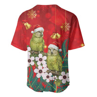 New Zealand Kakapo Christmas Baseball Jersey Owl Parrot Santa Sliver Fern Manuka - Red LT14 - Polynesian Pride
