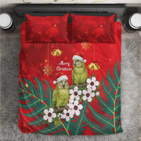New Zealand Kakapo Christmas Bedding Set Owl Parrot Santa Sliver Fern Manuka - Red LT14 Red - Polynesian Pride