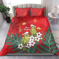 New Zealand Kakapo Christmas Bedding Set Owl Parrot Santa Sliver Fern Manuka - Red LT14 - Polynesian Pride