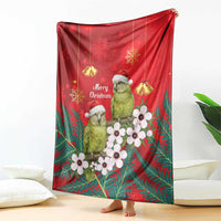 New Zealand Kakapo Christmas Blanket Owl Parrot Santa Sliver Fern Manuka - Red LT14 - Polynesian Pride