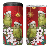 New Zealand Kakapo Christmas 4 in 1 Can Cooler Tumbler Owl Parrot Santa Sliver Fern Manuka - Red LT14 One Size: 16 oz Red - Polynesian Pride