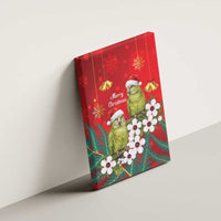 New Zealand Kakapo Christmas Canvas Wall Art Owl Parrot Santa Sliver Fern Manuka - Red LT14 - Polynesian Pride