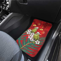New Zealand Kakapo Christmas Car Mats Owl Parrot Santa Sliver Fern Manuka - Red LT14 - Polynesian Pride
