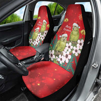 New Zealand Kakapo Christmas Car Seat Cover Owl Parrot Santa Sliver Fern Manuka - Red LT14 - Polynesian Pride