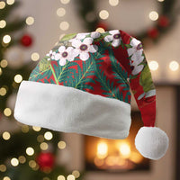 New Zealand Kakapo Christmas Santa Hat Owl Parrot Santa Sliver Fern Manuka - Red LT14 Without Fur Red - Polynesian Pride